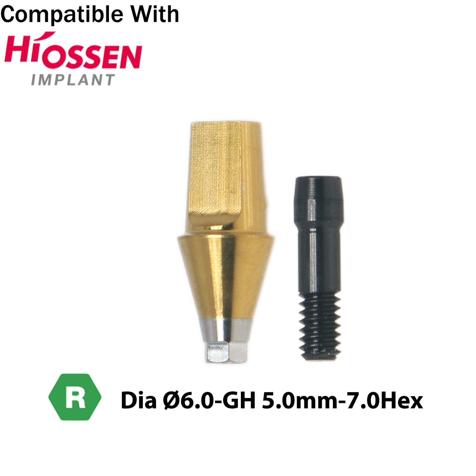 Dental Regular Straight Abutment with Screw fits Hiossen Osstem Ø4.5/5.0/6.0mm