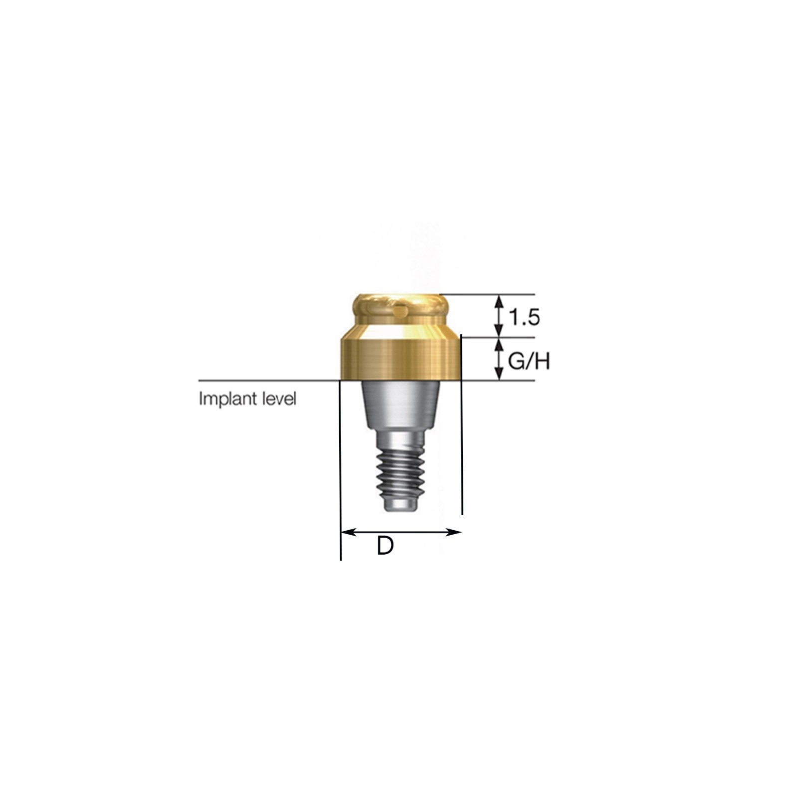 Dental Attachment Locator Abutment for Zimmer Screw-Vent 4.5 Platform 1-5.0mm H