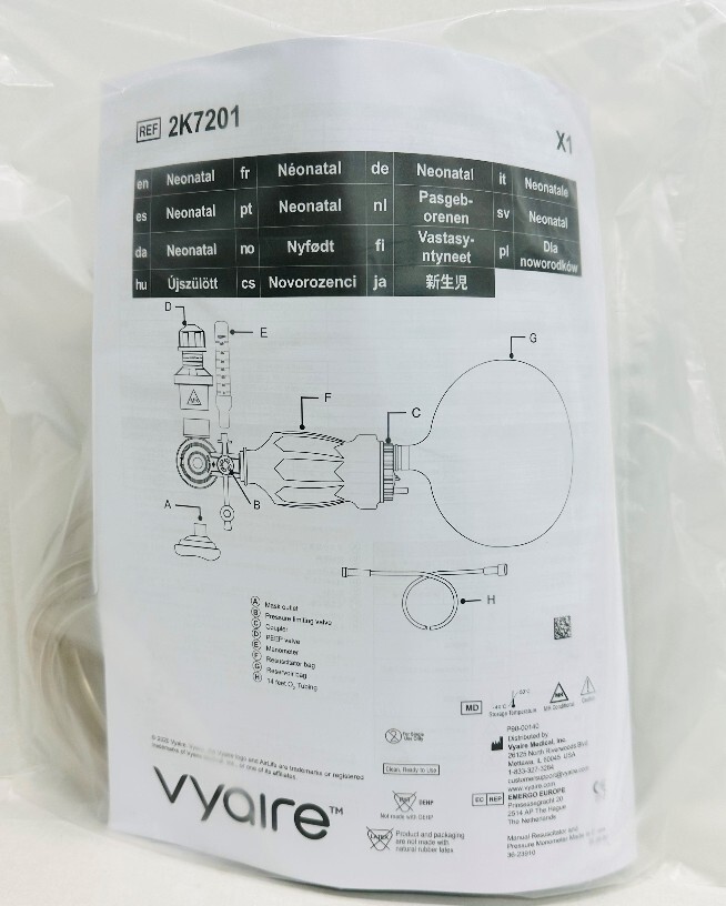 *12-Packs* Vyaire Medical AirLife Infant Manual Resuscitator II 2K7201