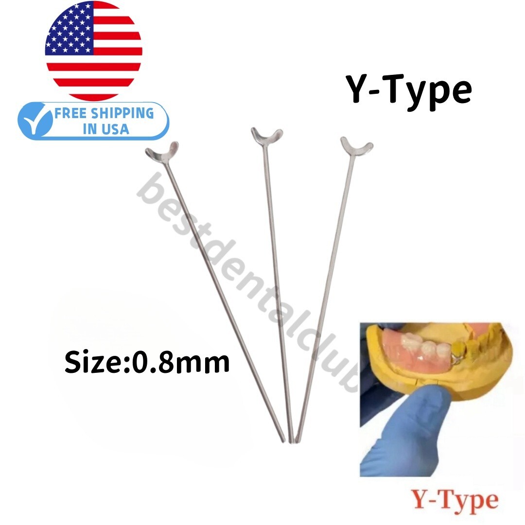 20Pcs 0.8mm Dental Ball Retainer J Clasp Oblique Clasps Bars Y-Type Scheu Style