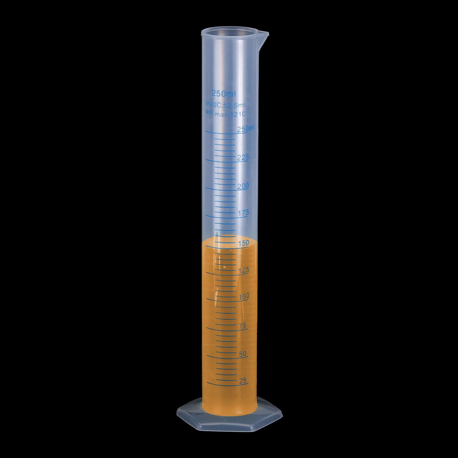 Plastic Graduated Cylinder, 250ml Measuring Cylinder, Test Tube Beakers, 10Pcs