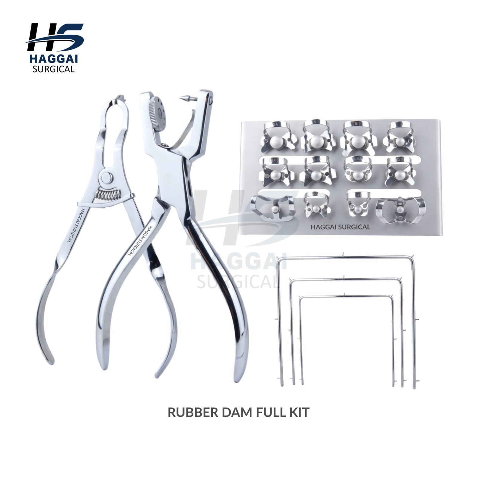 Rubber Dam Kit – 17 Pcs Isolation & Clamp Tool Set with Frame with cassette