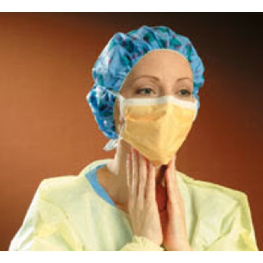Fog-Free Fluid Resistant Surgical Mask 50 Bx Tie-On Style Orange