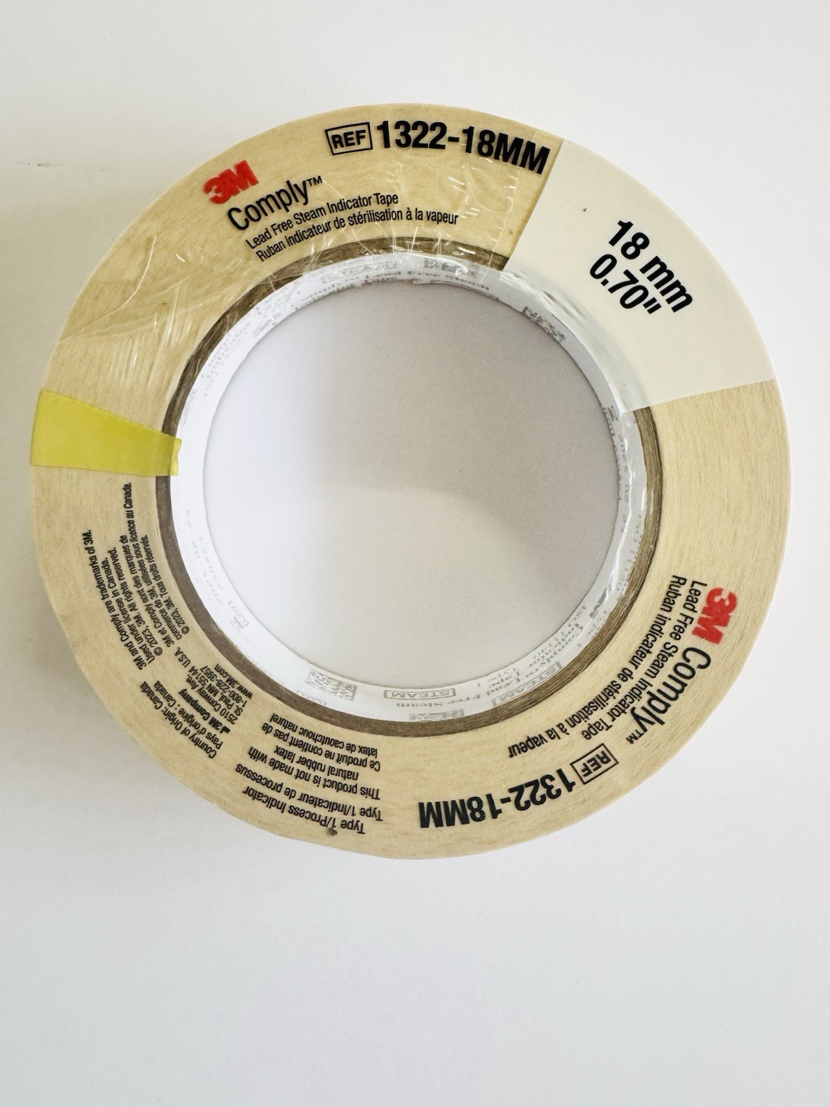3M Comply Lead Free Steam Indicator Tape 0.70″ (18mm) – 1322-18MM