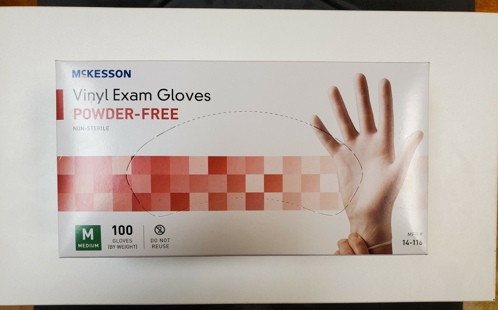 McKesson Exam Glove Powder Free MEDIUM 14-116 100 per Box