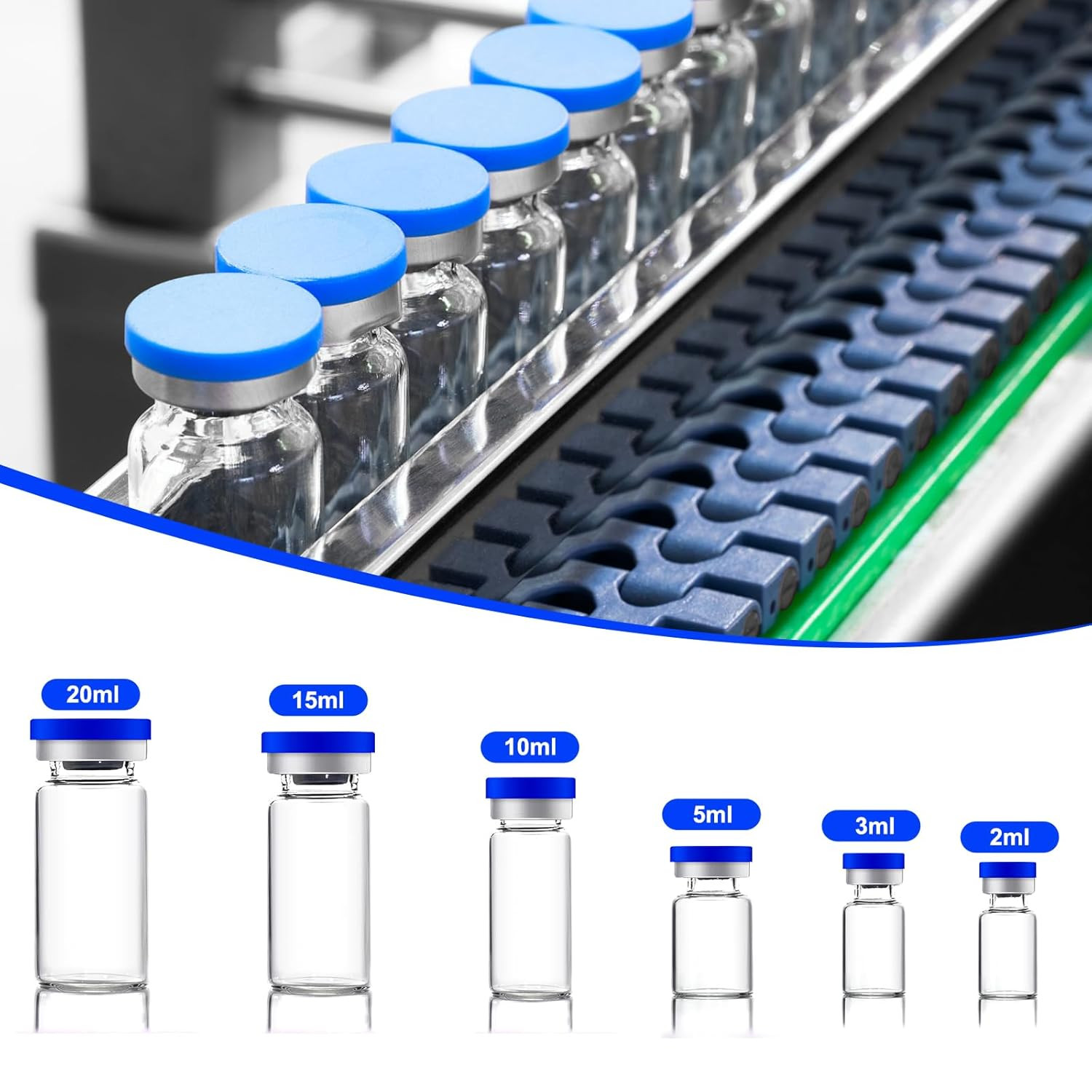 3Ml Sealed Vials with Self Healing Injection Port and Plastic-Aluminum Flip Caps