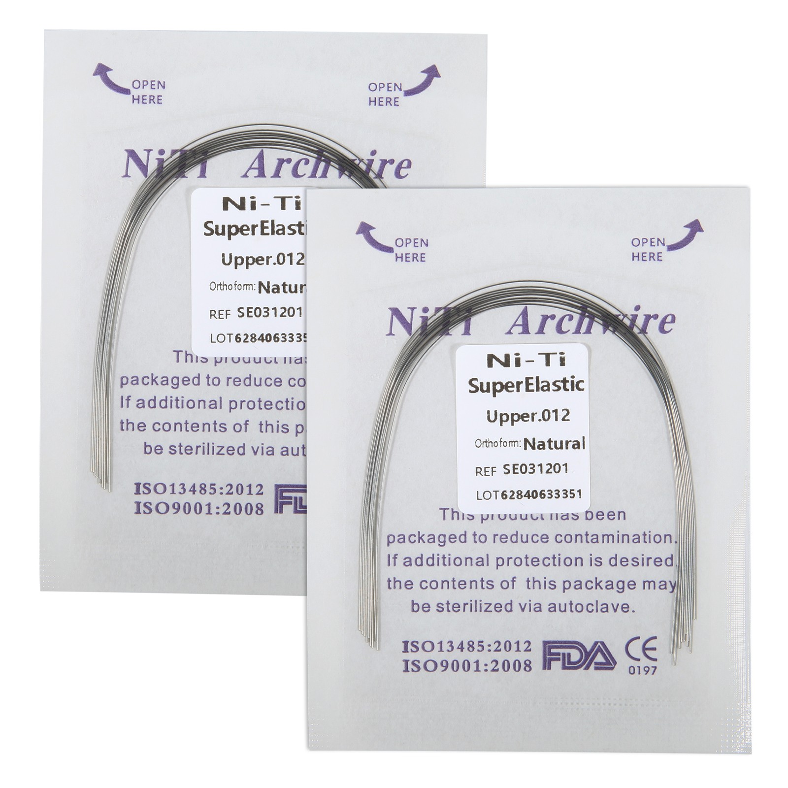 Dental Orthodontic Niti Arch Wire Super Elastic Natural Form Round