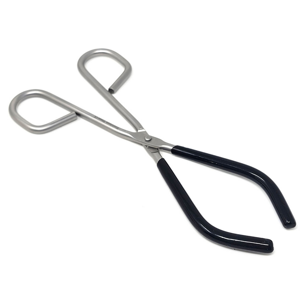 9″ Crucible Beaker Tongs w/Vinyl Tips for Science Lab Use, Stainless Steel CE