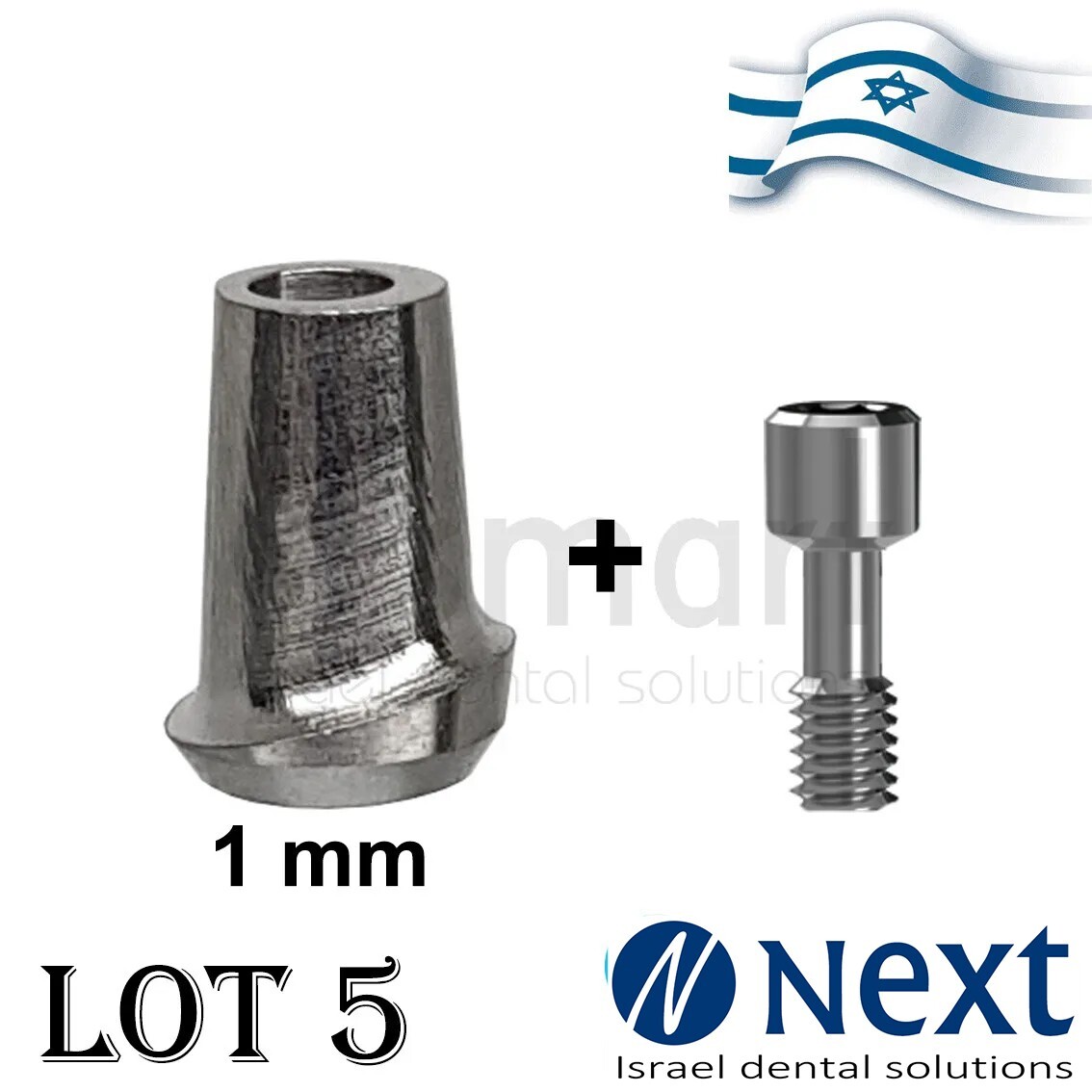 Lot x 5 External Hex straight Abutment D 5 Branemark RP esthetic 1 mm