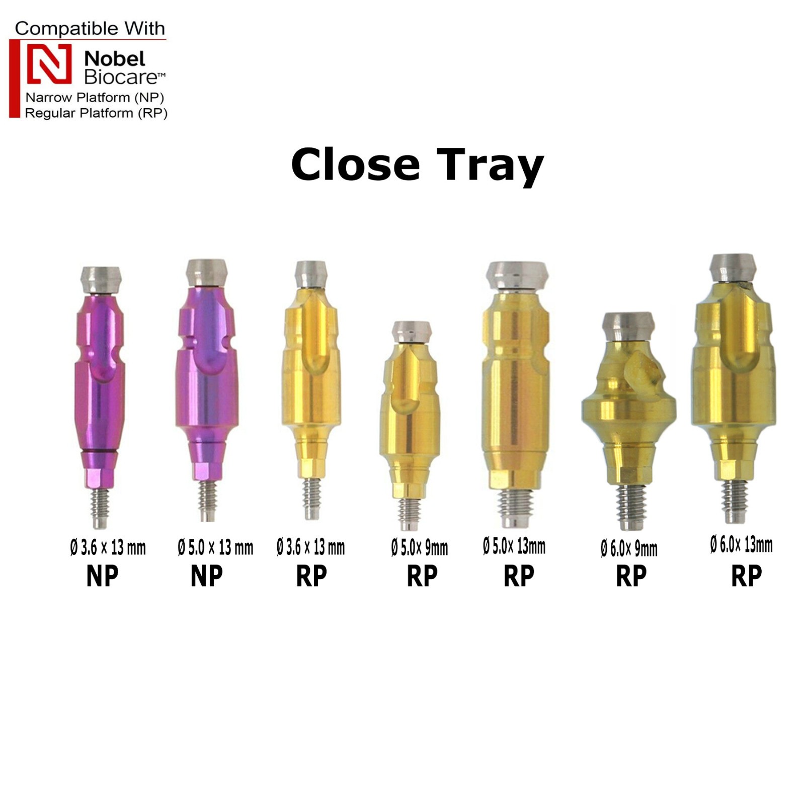 Analog Impression Coping Transfer Open Close Tray Scan Body Nobel Active NP/RP