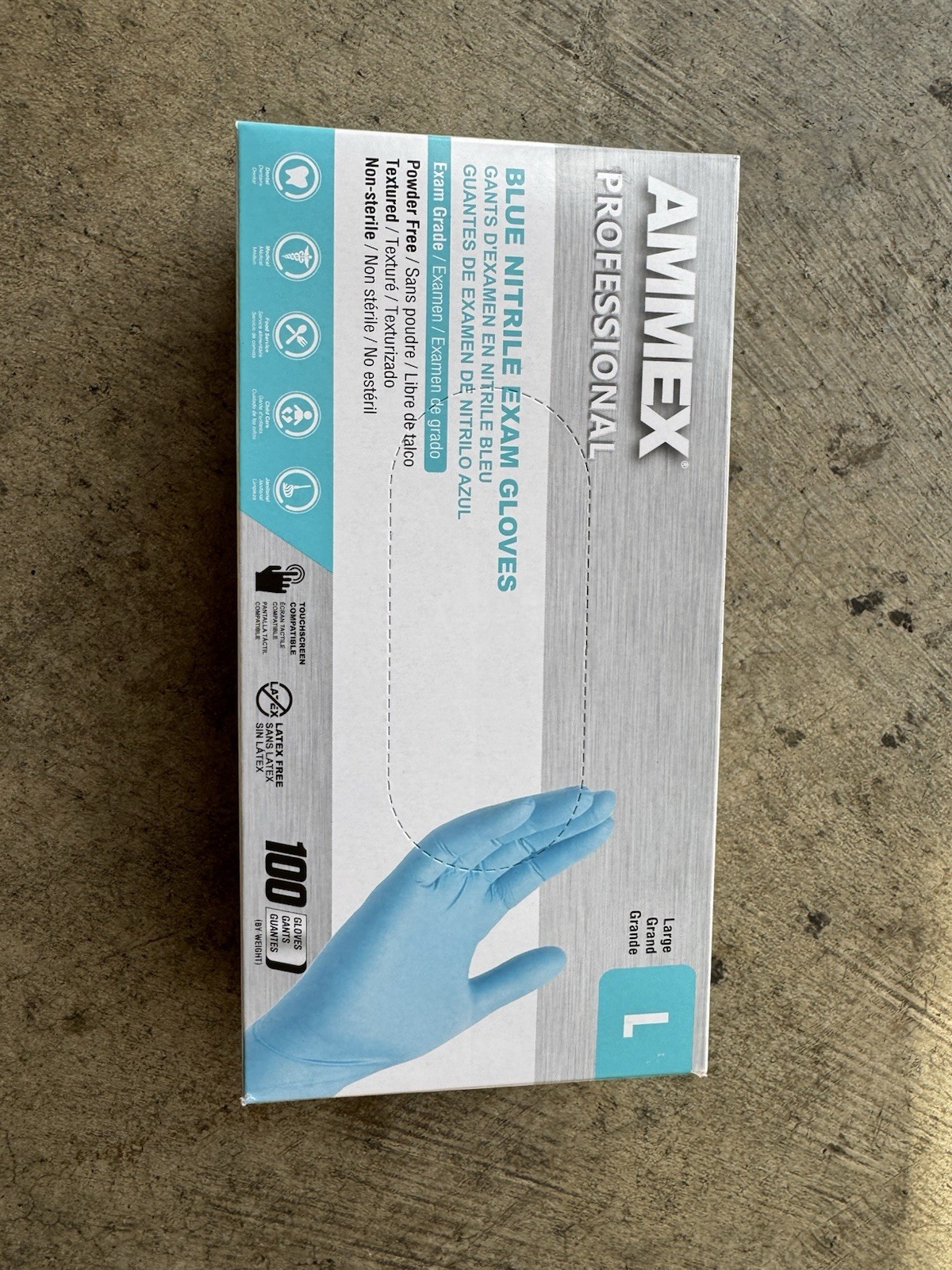 AMMEX APFN 46100 Medical Nitrile Gloves – Blue – Box of 100