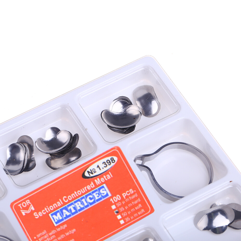 TOR VM 3 Sets Dental Matrix Bands Sectional Contoured Matrices Wedges NO 1.398
