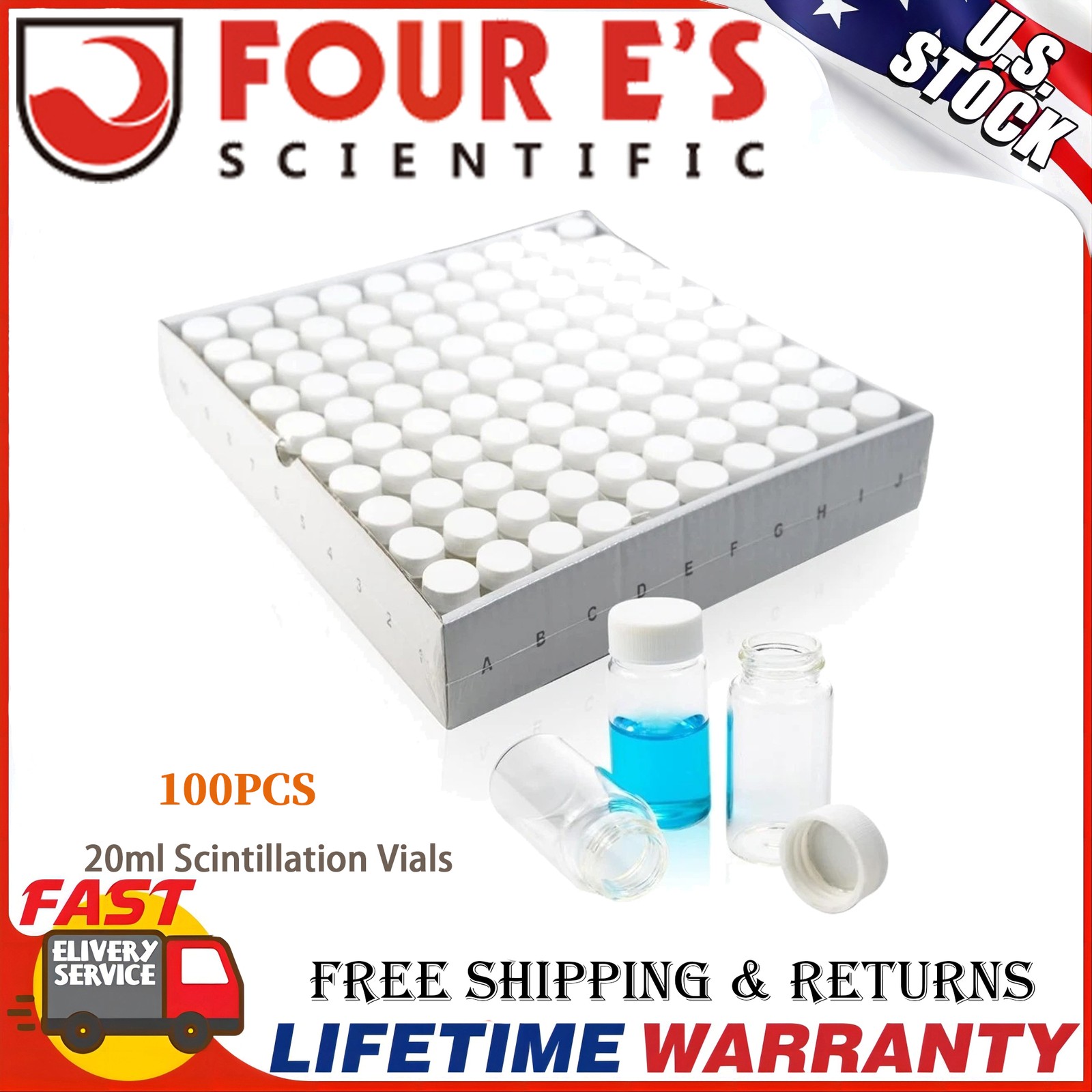 20ml Scintillation Vials Liquid Borosilicate Glass Sample Scintillation Counting