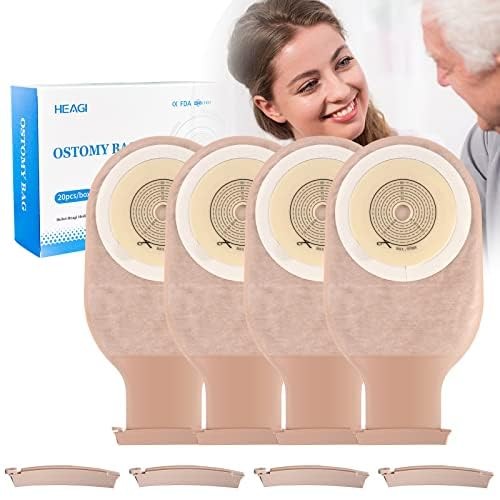 20 Pack Colostomy Bags, One 20 Count, 20 One-piece Bags-brown
