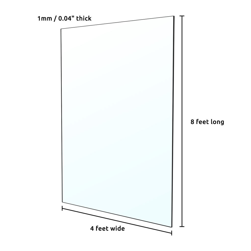 XRGO XP1MM4X8 32 ft² (2.98 m²) Transparent Uncut Sheet of PETG