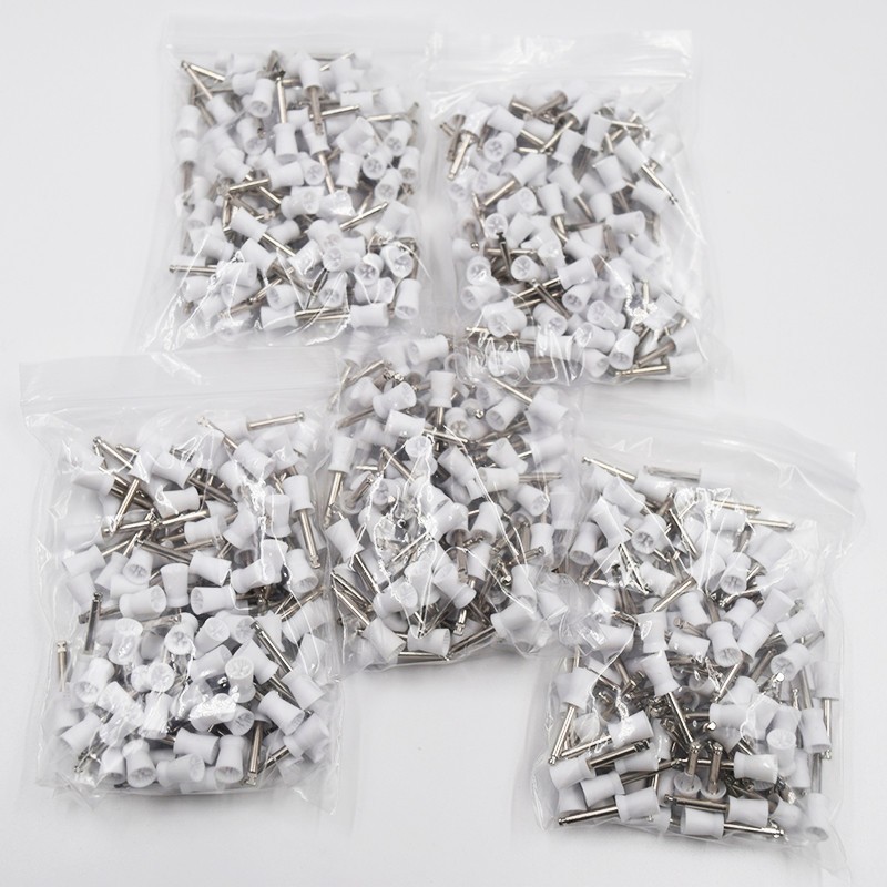 100Pcs/Box Dental 4 Webbed Rubber Prophy Latch Tooth Screw-in Polishing Snap Cup