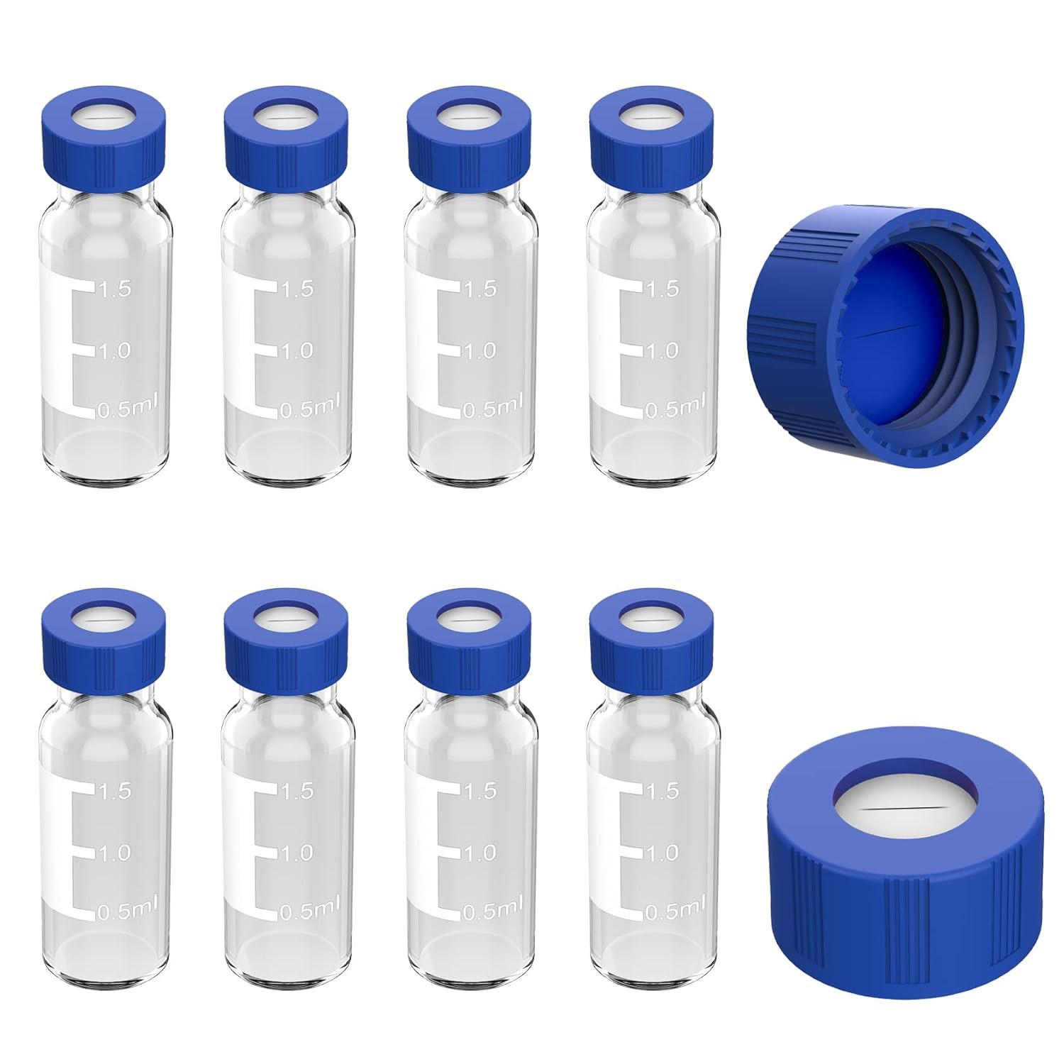 2ml Clear Autosampler Vials HPLC Sample Vials 1000PCS Screw Cap w/ Pre-Slit PTFE