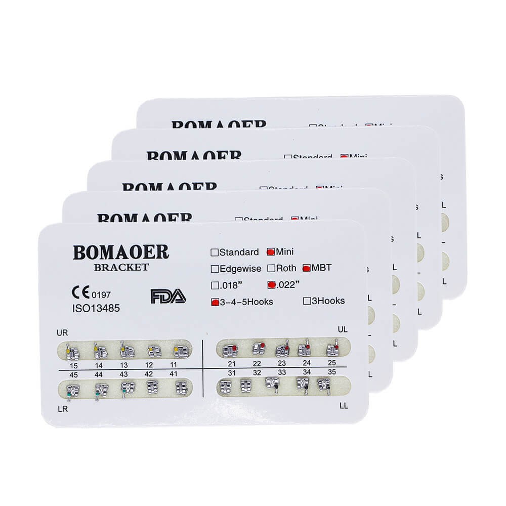 5 Packs Dental Orthodontic Metal Bracket Brace Mini MBT 022 345 Hook 20PCS/Pack