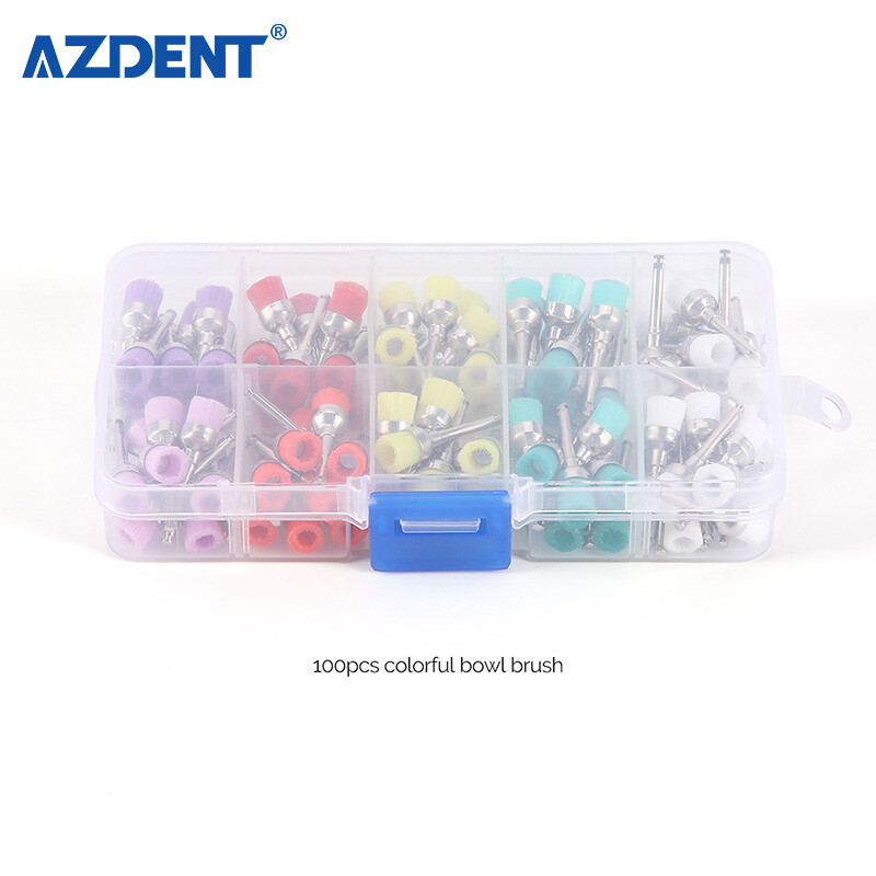 100pcs Dental Colorful Silicone Polishing Prophylaxis Bowl/Sharp/Flat Brush Cup