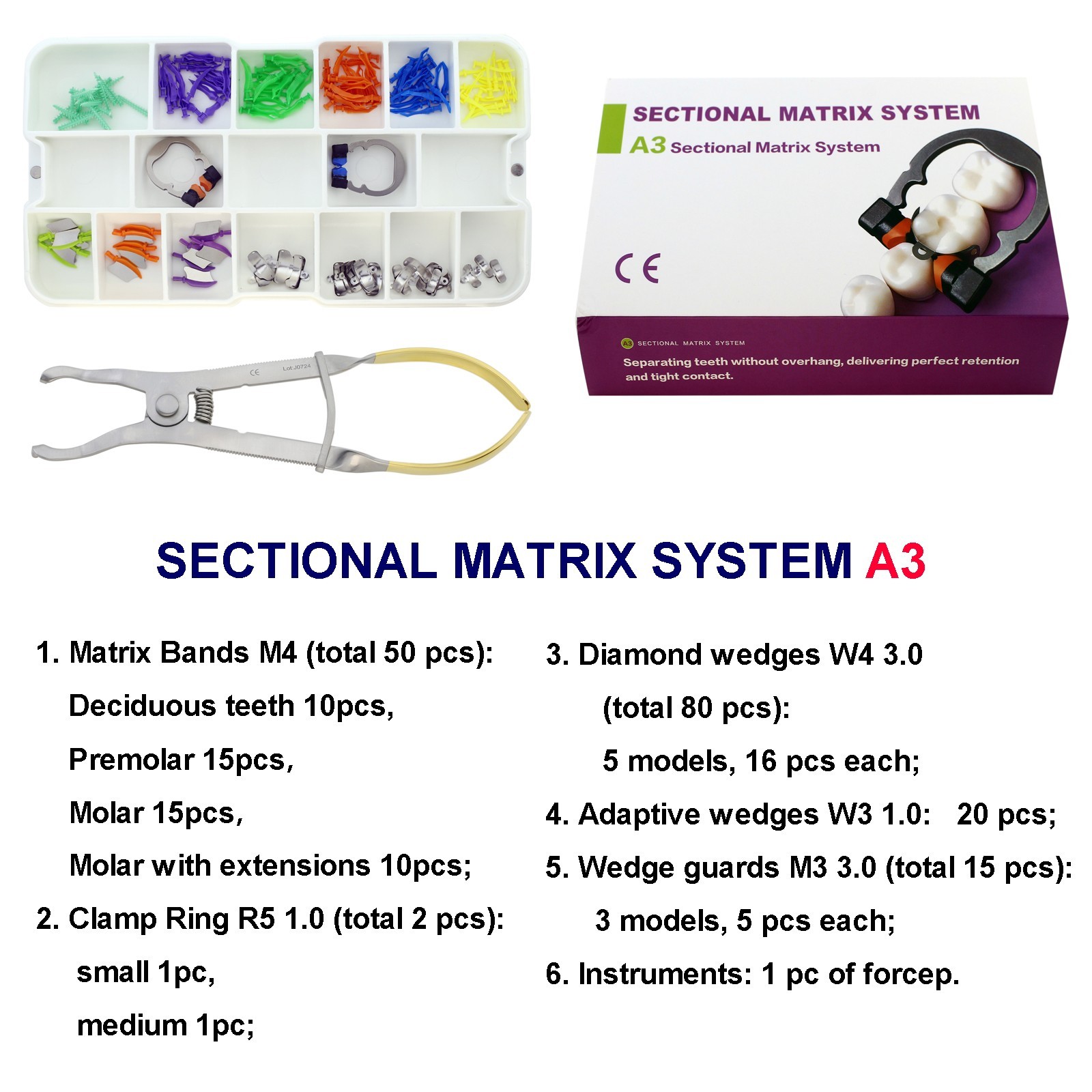 Dental Matrix Bands Ring Kit Sectional Matrice Clamp Garrison Palodent V3 System