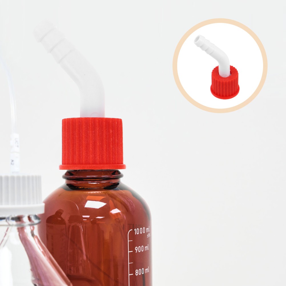 4Pcs Durable PP Threaded Bottle Caps with Bent Spout for Lab Sample Dispensing