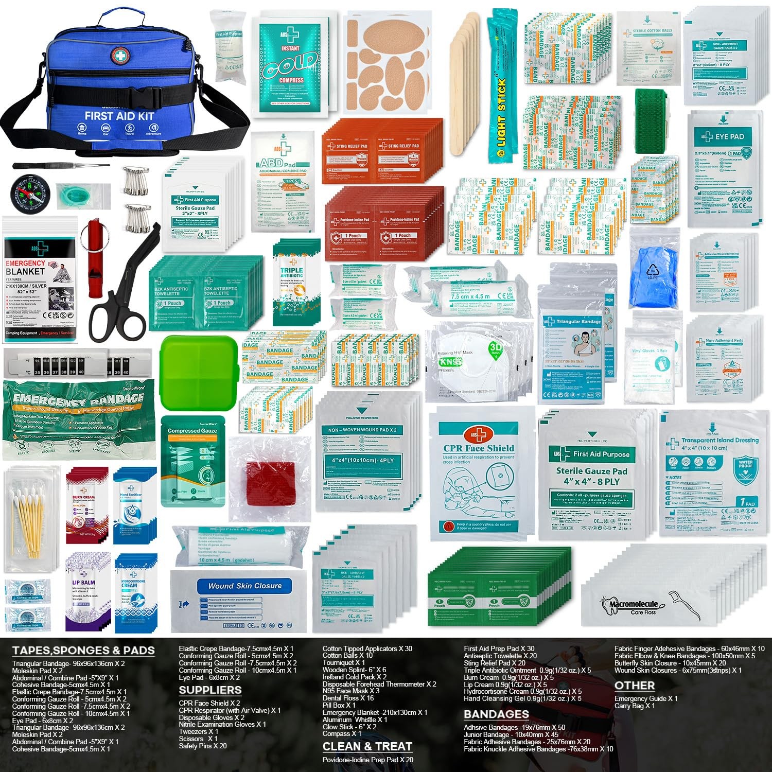 Succorware Professional 435 Pieces Large First Aid Kit – –