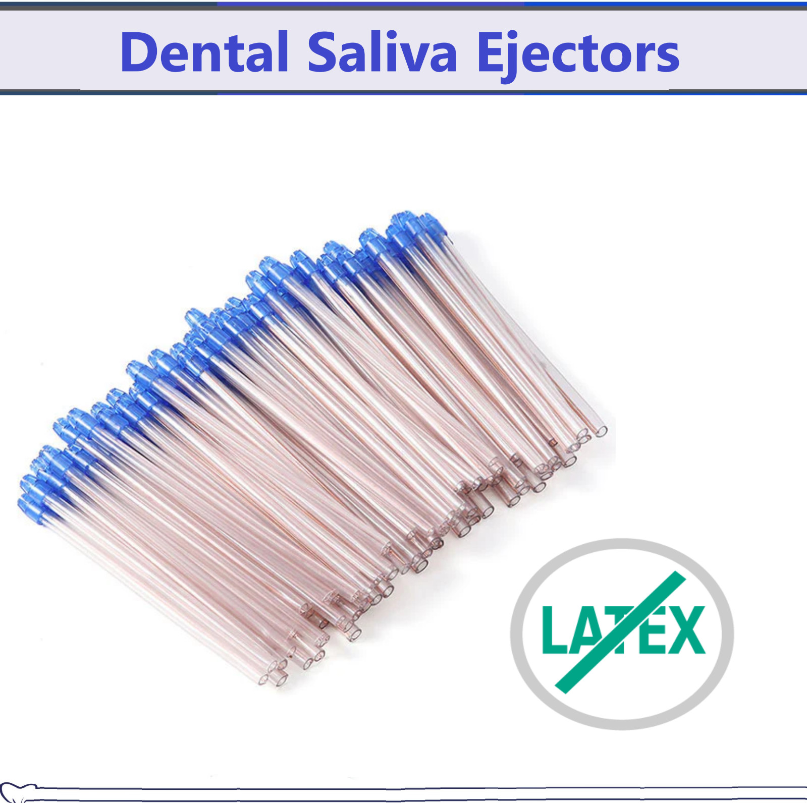1000/Case Saliva Ejectors Ejector WHITE/BLUE Dental Suction Tips Disposable