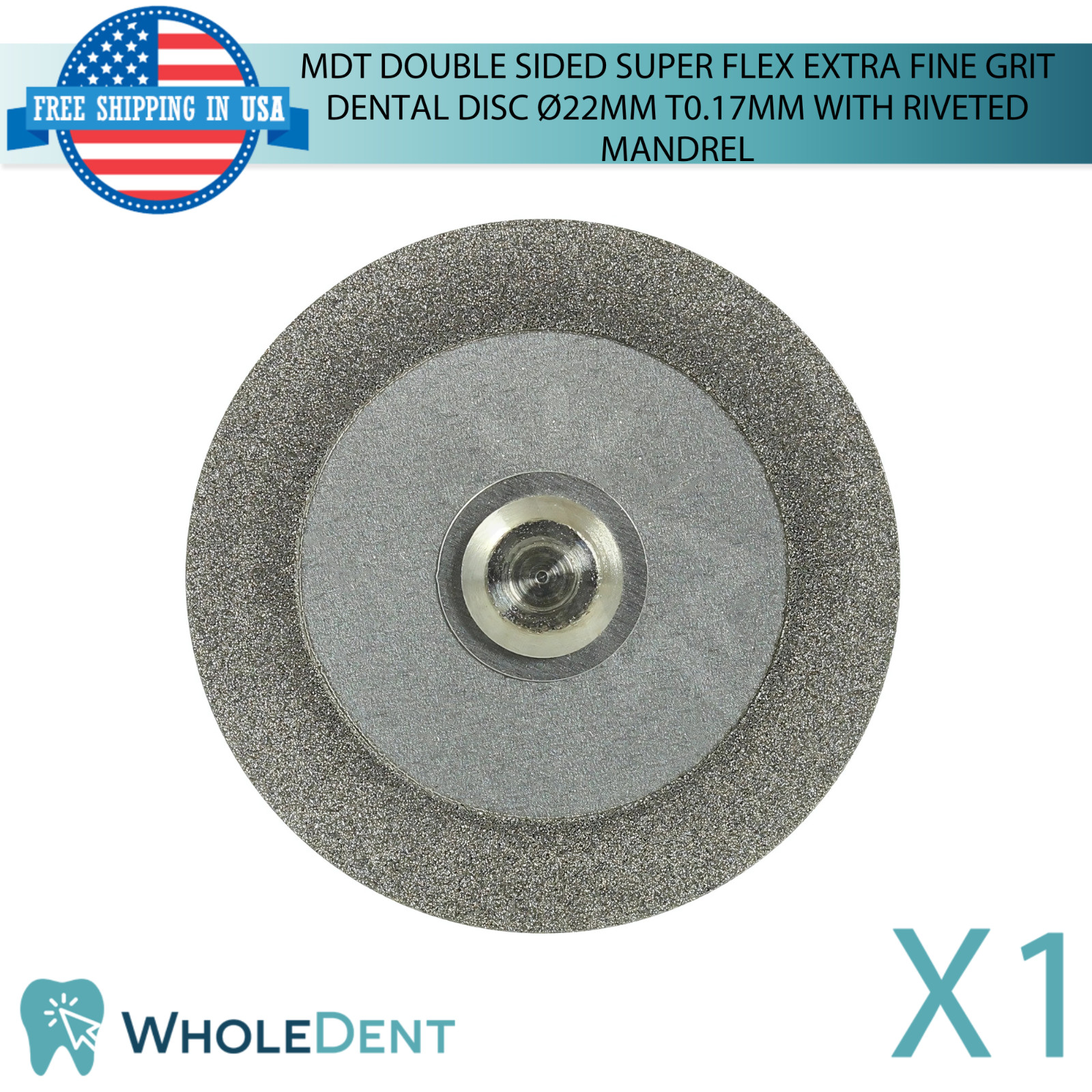 Extra Fine Grit Diamond Double Sided Super Flex Dental Disc Ø22mm 0.17mm Thick