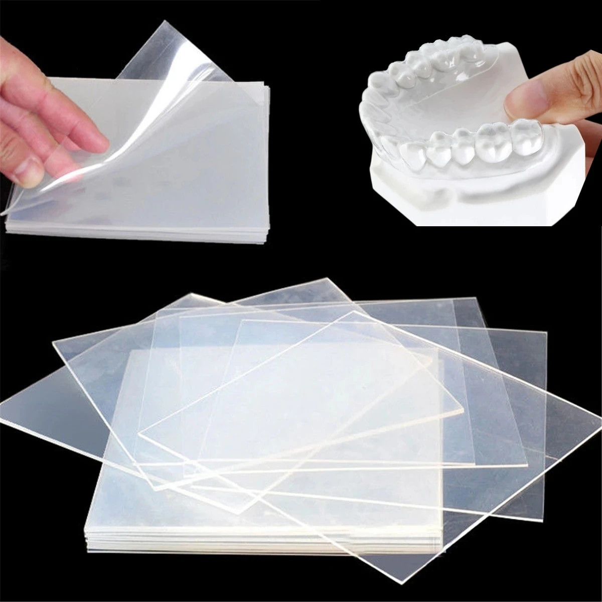 Dental Lab Splint Sheet Thermoforming Material Square Soft 3.0mm for Mouth Guard