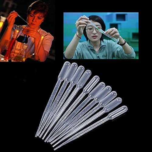 White 3ml Disposable Plastic Eye Dropper Set Transfer Graduated Pipettes 20 Pcs