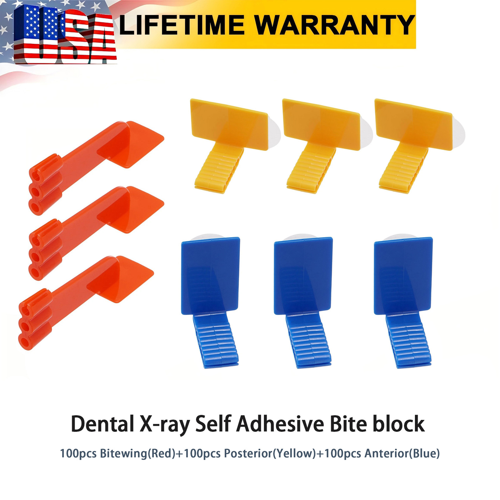 300pcs Universal Dental Sensor Holder Adhesive Bite block Red/Blue/Yellow New
