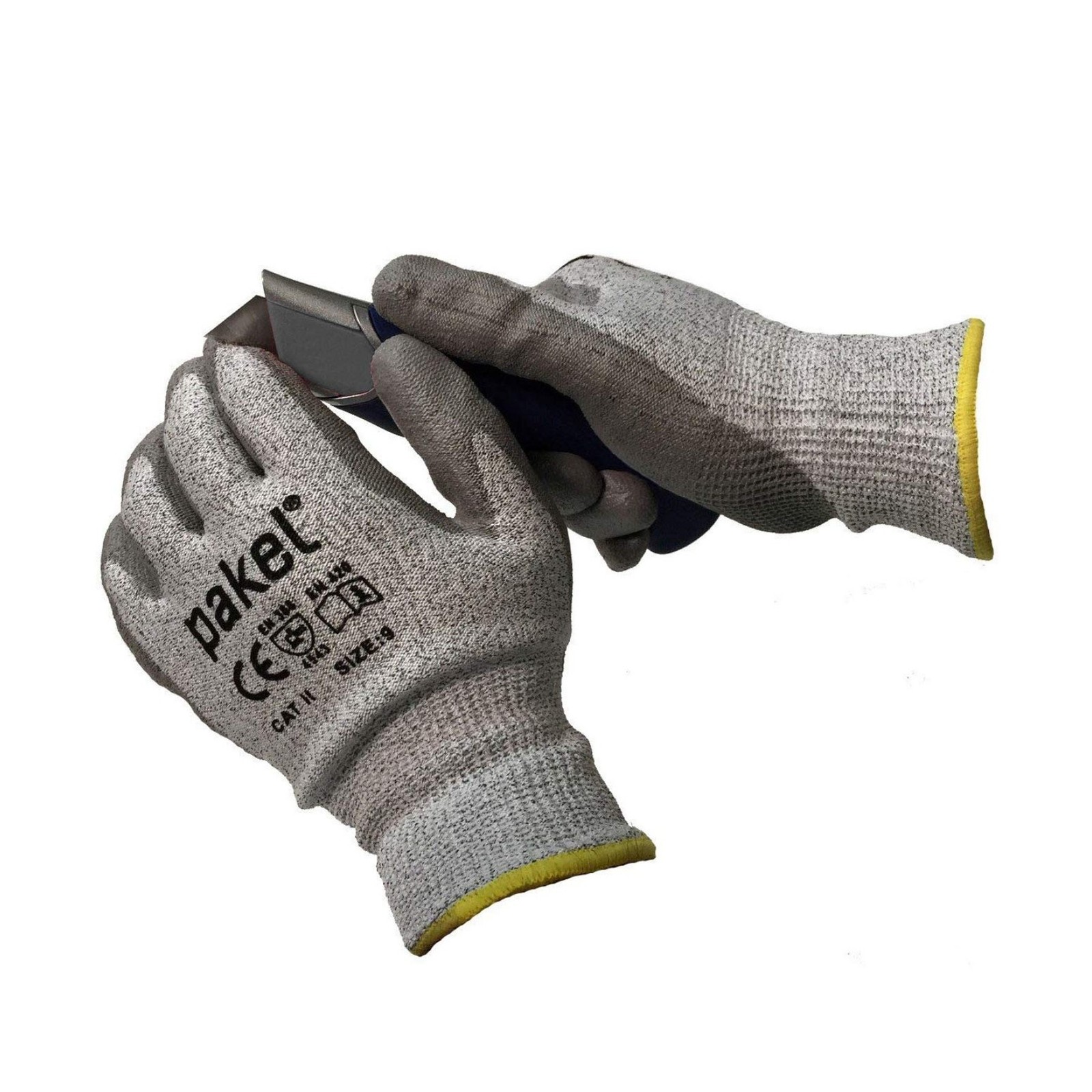 Pakel High Performance En388 CE Level 5 Cut Resistant Knit Wrist Gloves (Size…