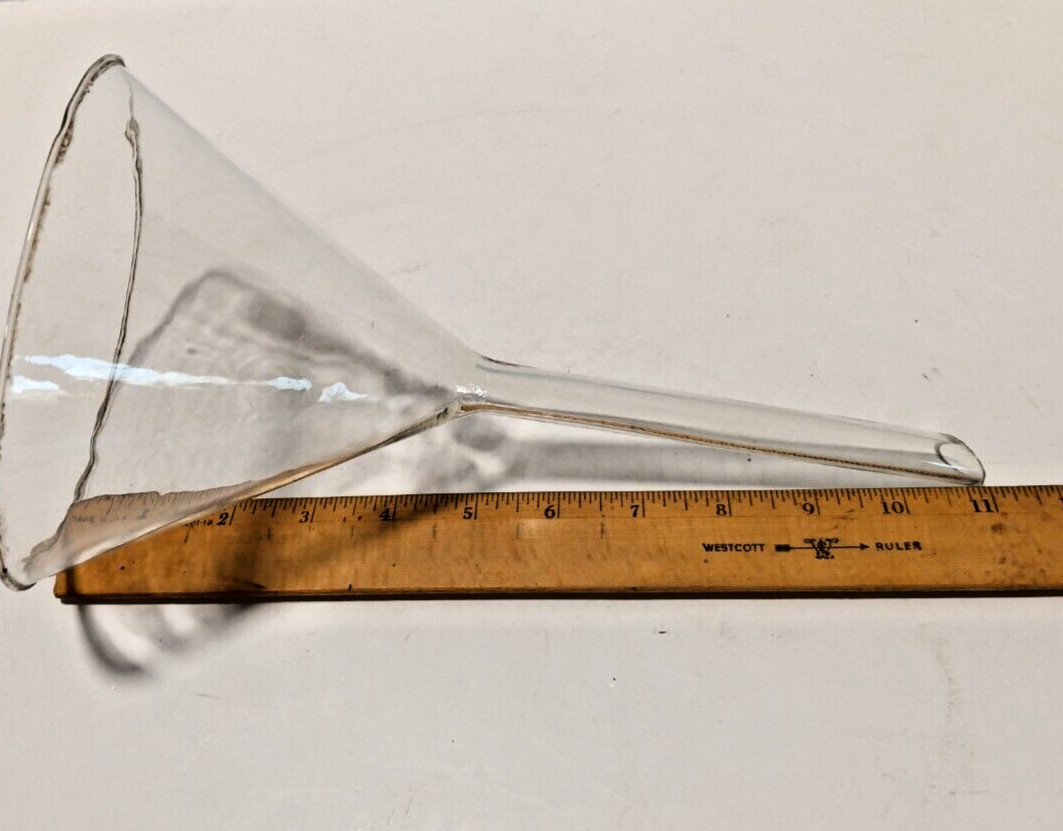 Large Pharmacy Apothecary Science Lab Glass Funnel 6″ Wide 11″ Tall
