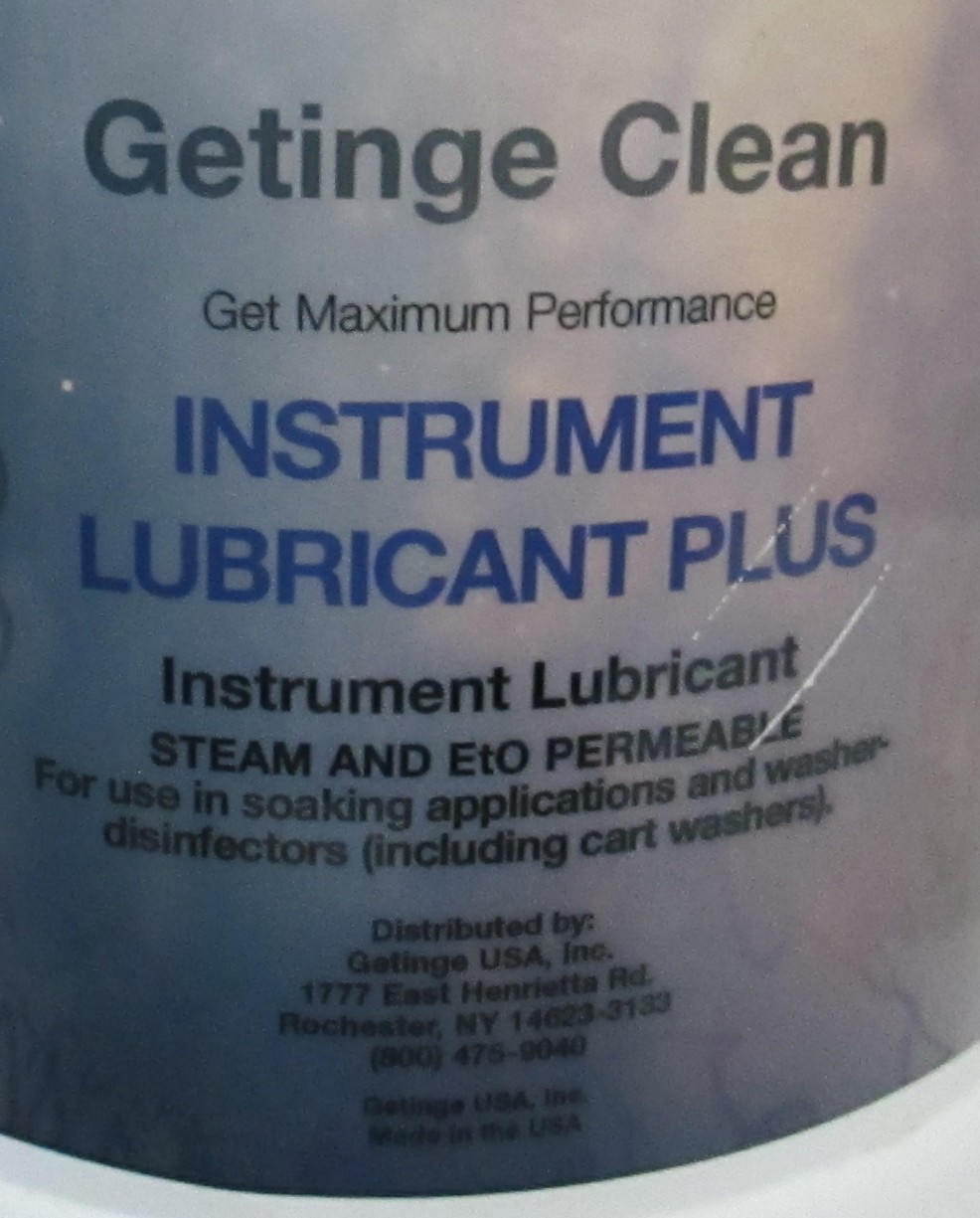 Getinge Clean Instrument Lubricant Plus Washer/Disinfectors & Manual 1 Gal 3.78L