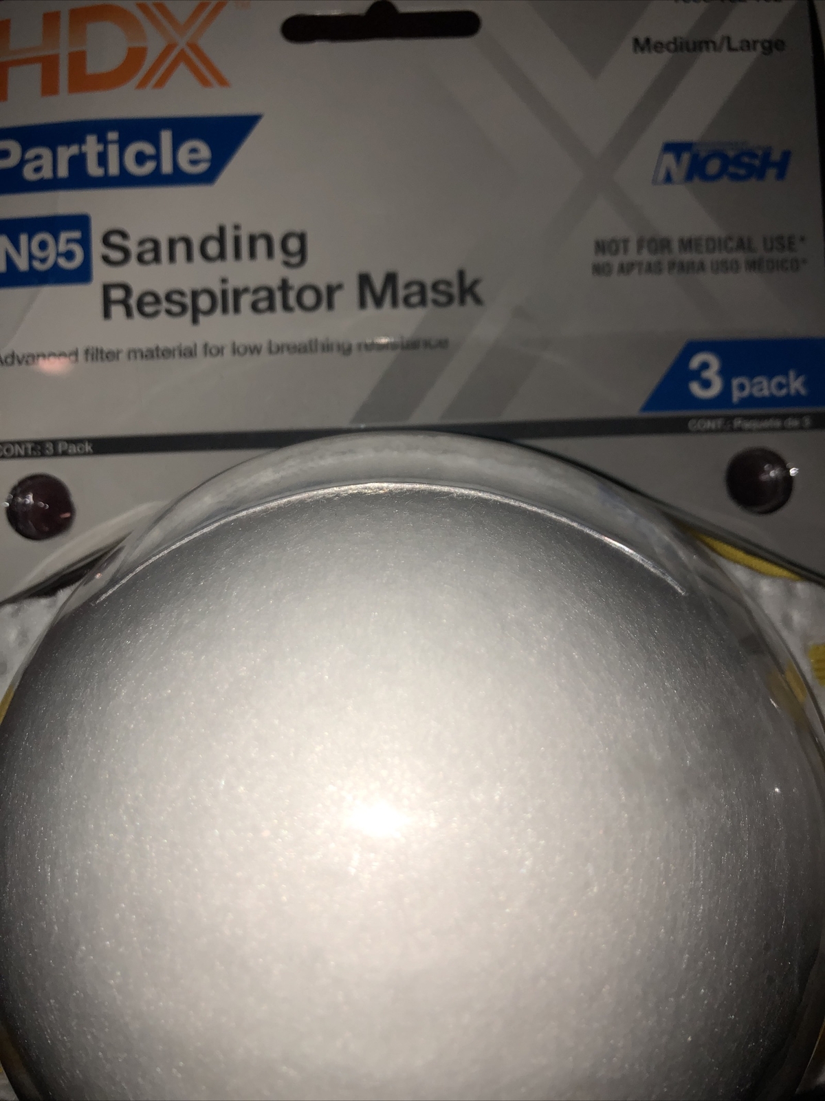 2 New Home Depot HDX N95 Sanding Respirator Mask-3 Packs/Med-Large