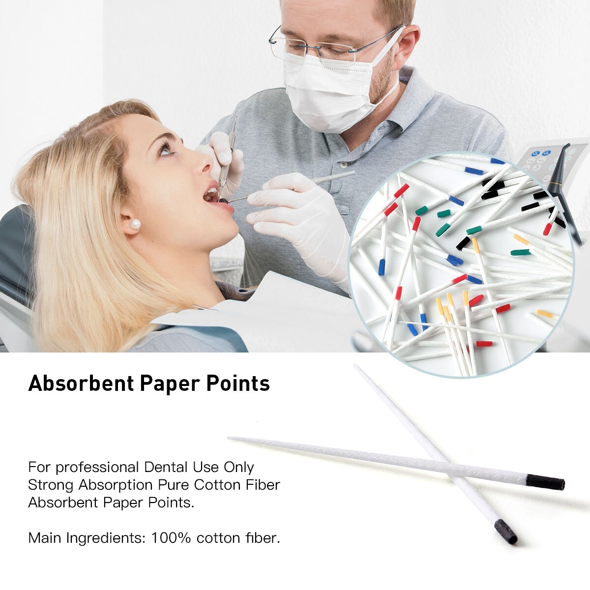 10X Dental Absorbent Paper Points Taper0.04 #25 Root Canal & Endodontic Cleaning