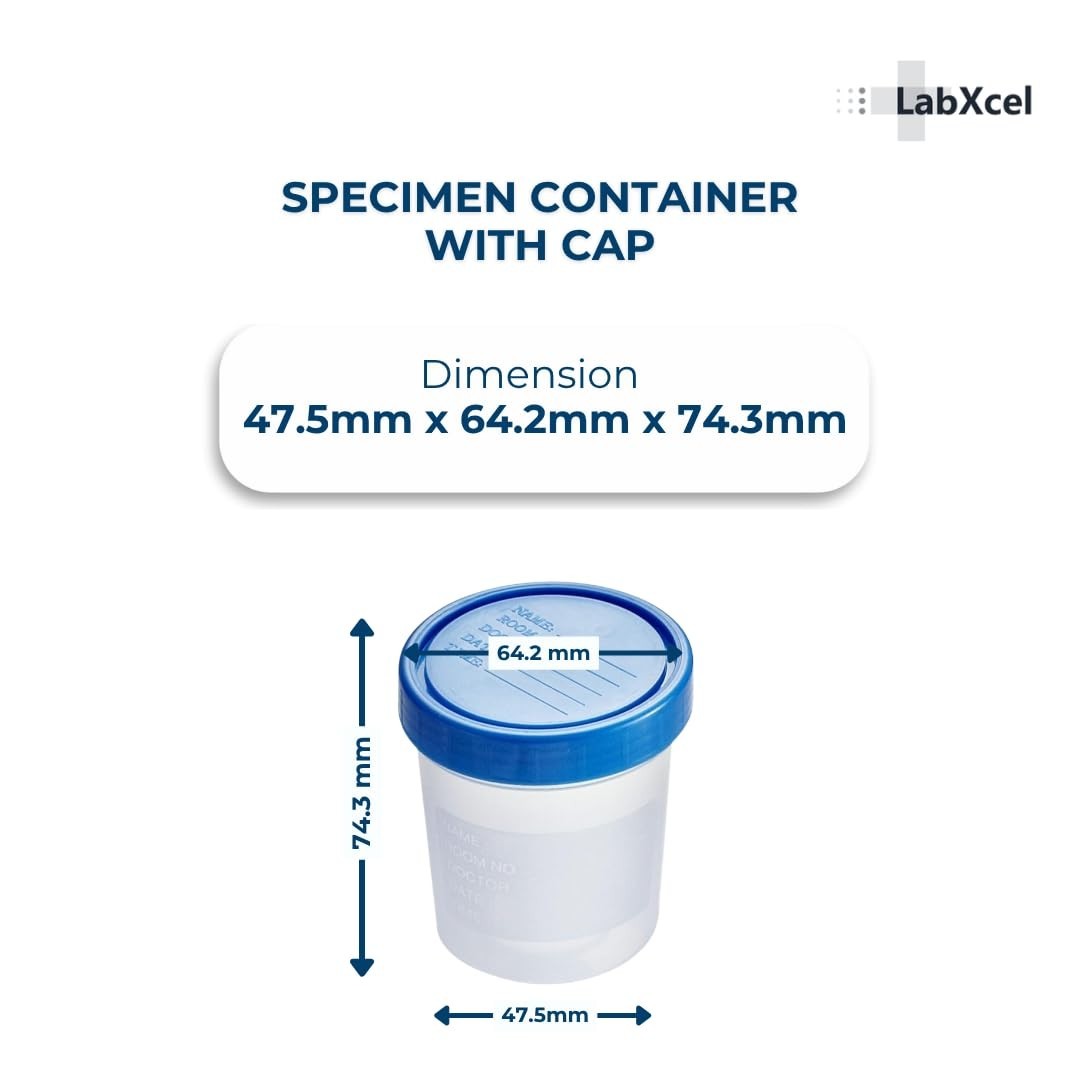 LabXcel Specimen Containers 120mL Polypropylene Screw Cap Sample Collection Cup