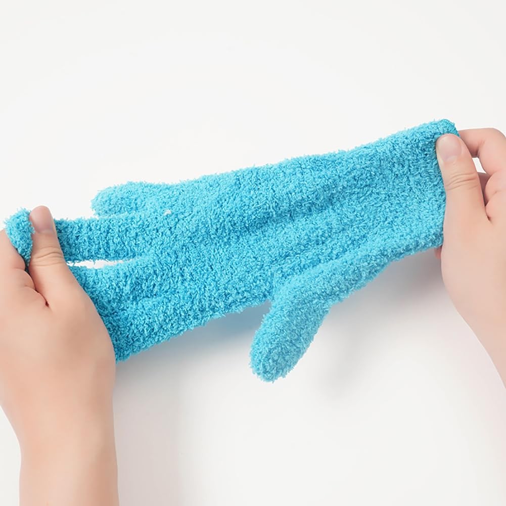 2 Pairs Microfiber Dusting Gloves for Plants Reusable Washable Cleaning Glove