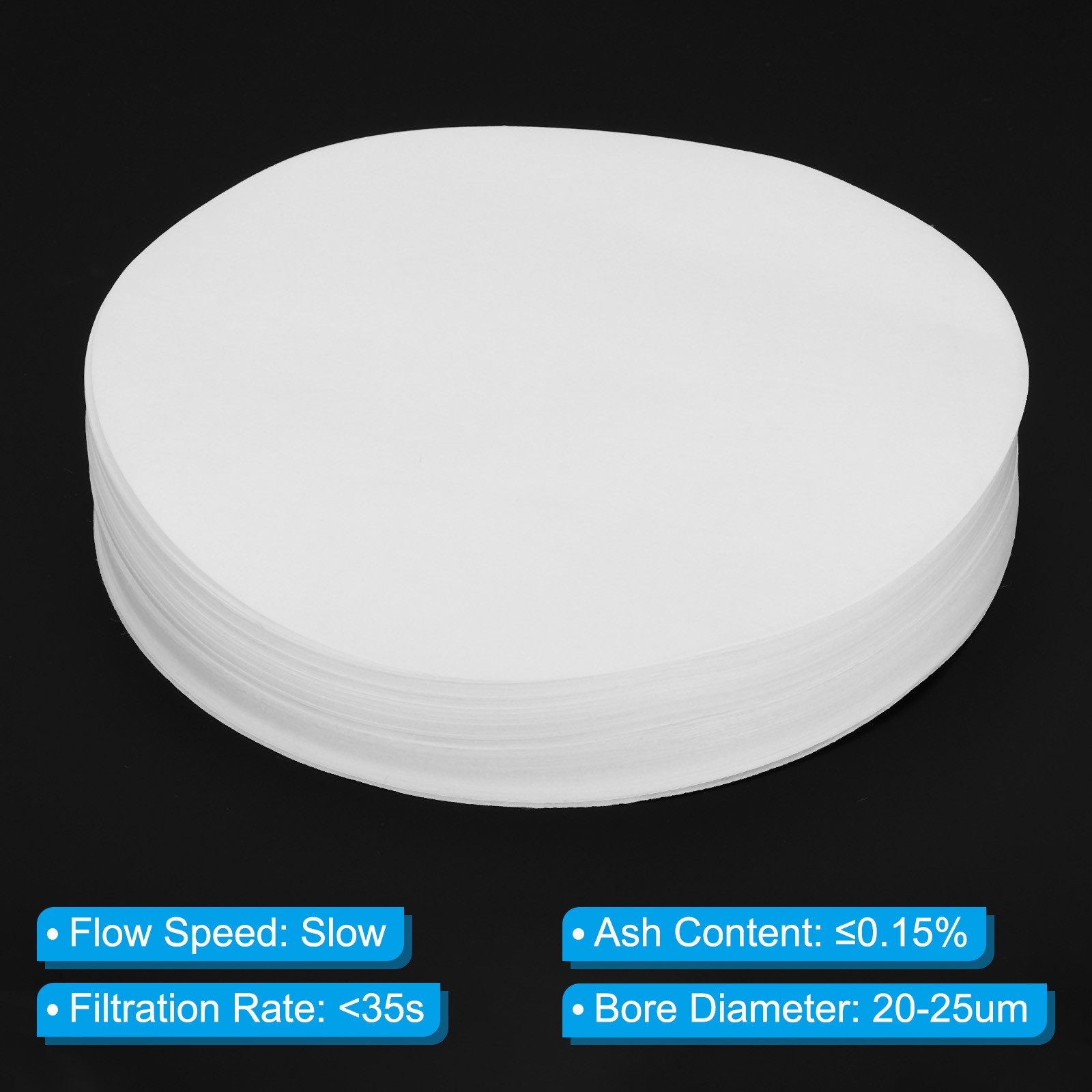100Pcs 15cm Qualitative Filter Paper Circles, Slow Speed Round Lab Paper