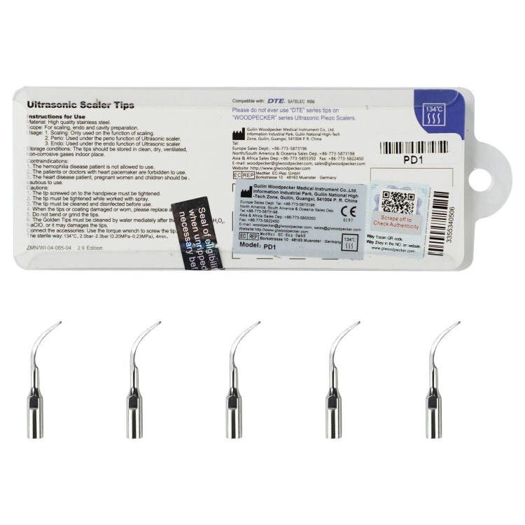 20PCS/Set Dental PD1 Perio Tips For DTE Satelic Ultrasonic Scalers Cavitron