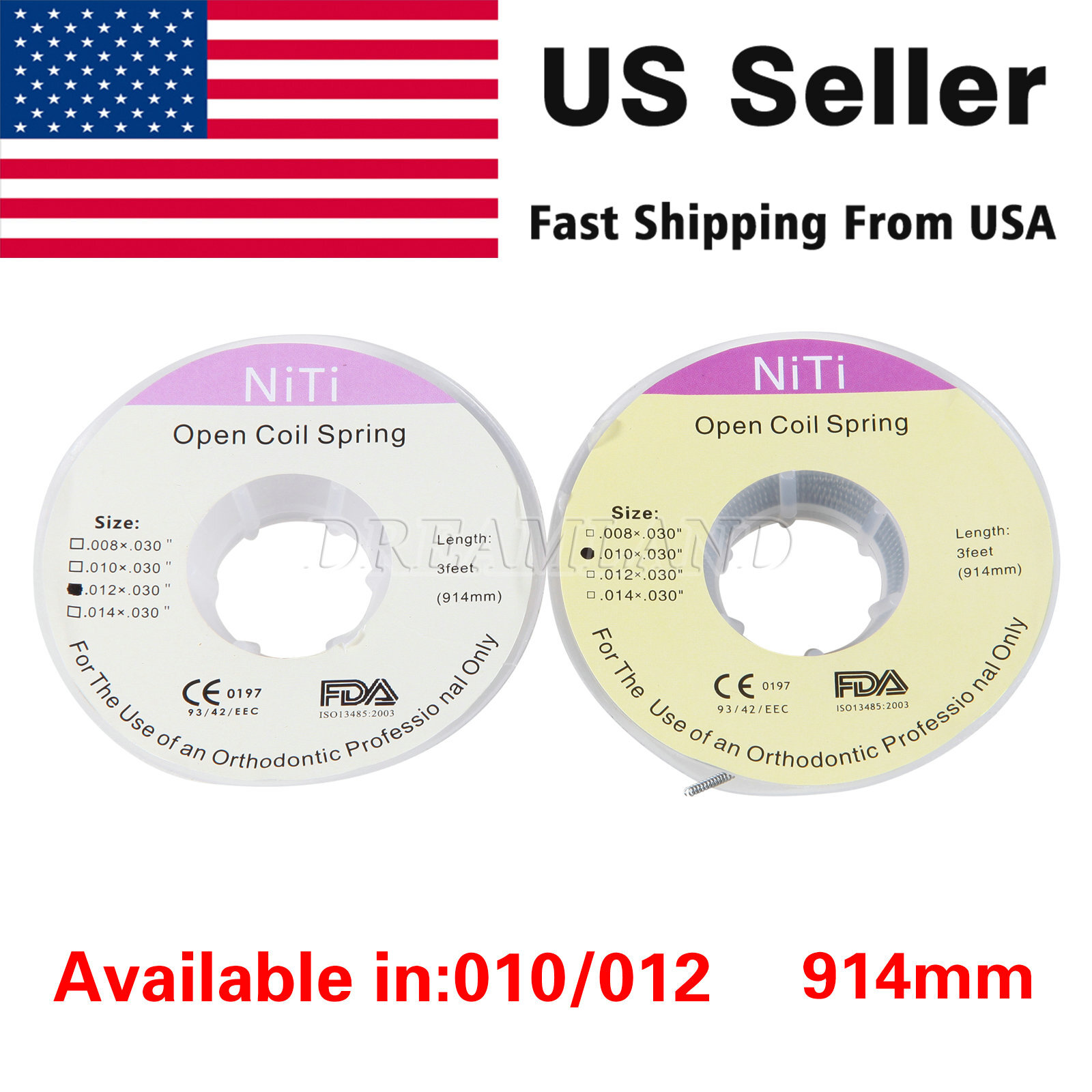 914 mm Dental Orthodontic Niti Open Coil Spring 3 Feet Dia.010/012 Inch