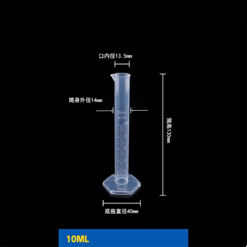 Plastic Measuring Cylinder Lab Accessory Test Graduated Tube 10/25/50/100/250ML