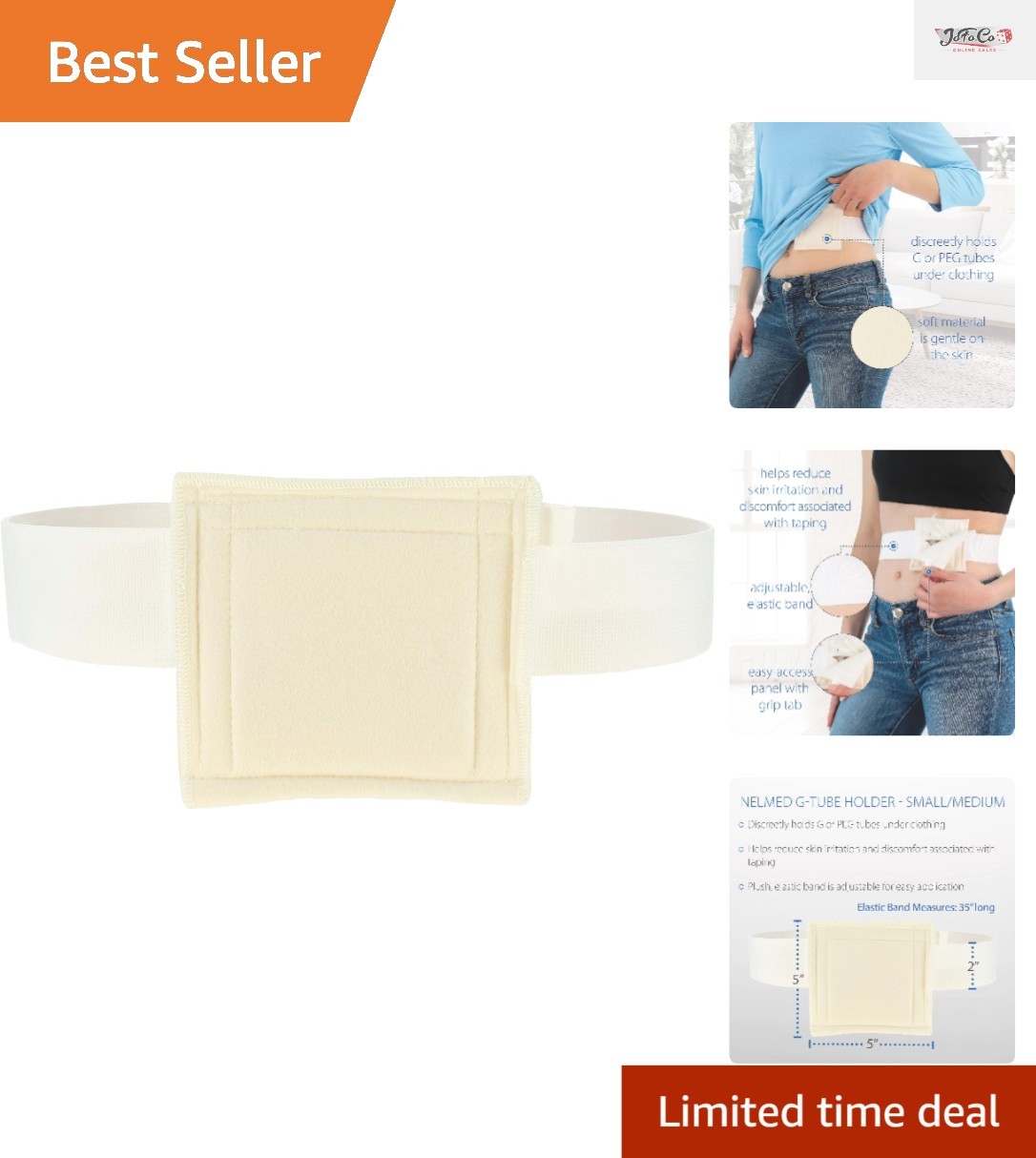 NelMed G-Tube Holder: Adjustable & Discreet Feeding Tube Belt for Comfort (30…