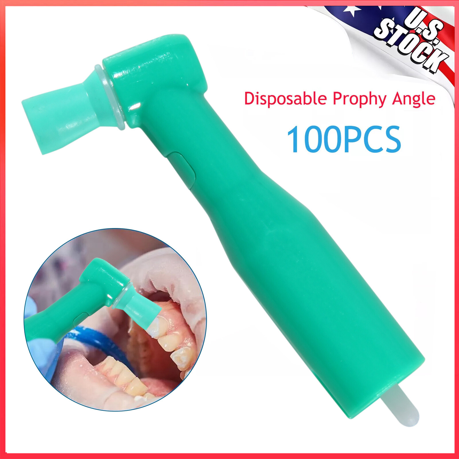 100pcs Dental Disposable Prophy Angles Soft Cup Latex Free Right Angle 105°angle