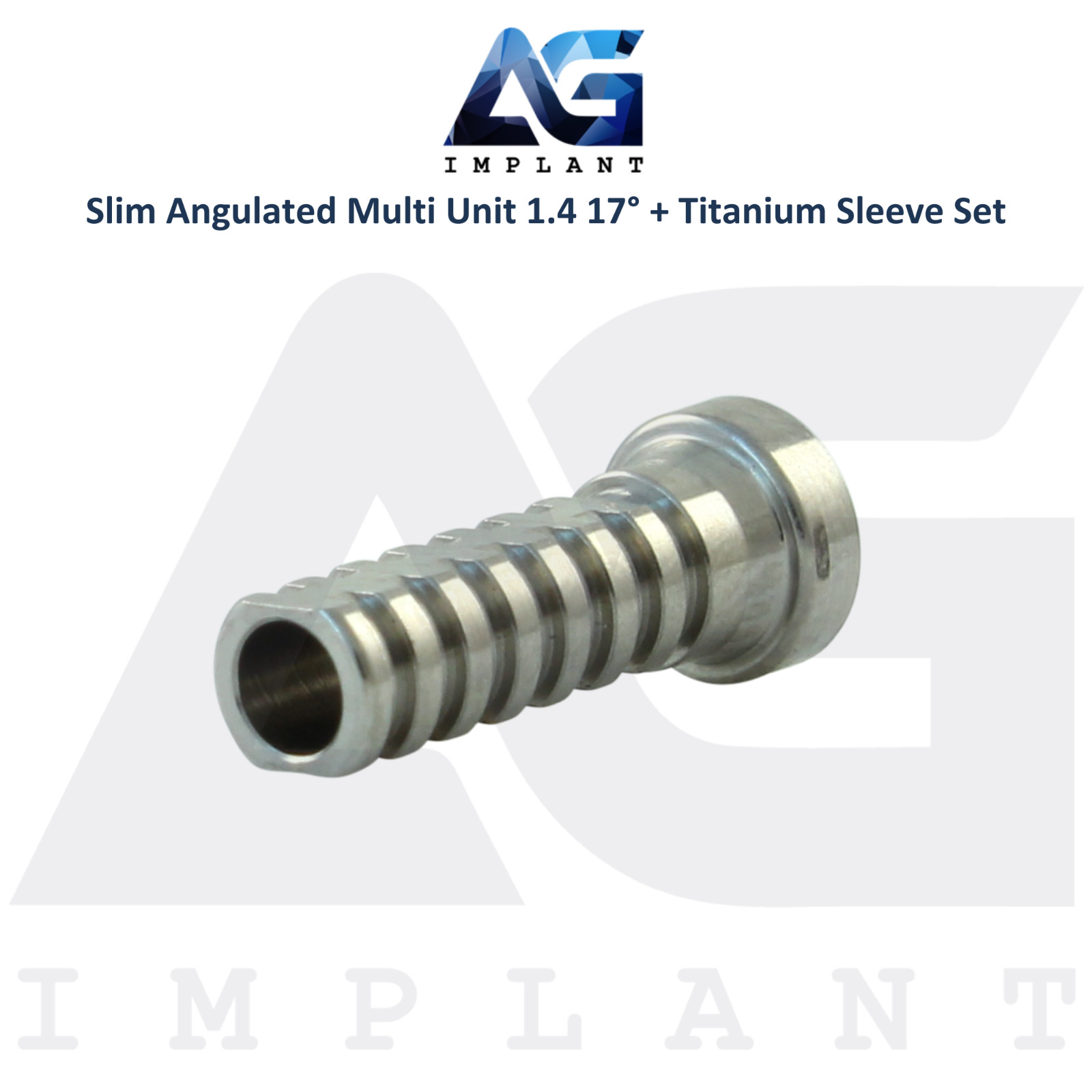 10 Angulated Multi Unit 1.4 Prosthetic 17° Titanium Sleeve Slim Int Hex 2.0mm