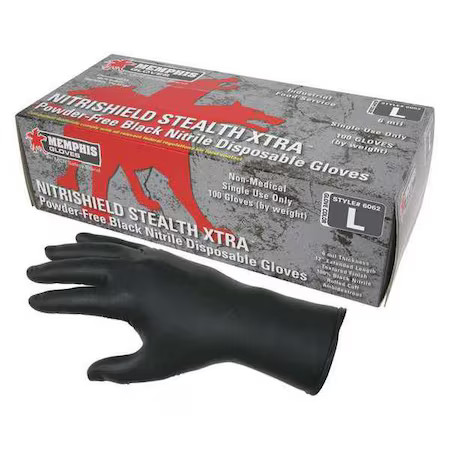 Mcr Safety 6062S Nitrishield 6062, Disposable Gloves, 6 Mil Palm, Nitrile,