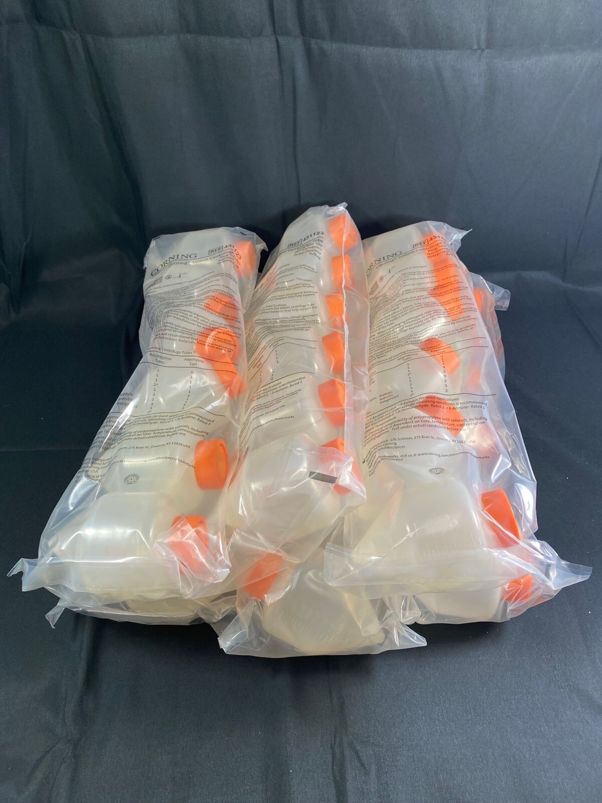 CORNING 500mL Polypropylene Centrifuge Tubes w/ Plug Seal Cap 431123 (36/cs)