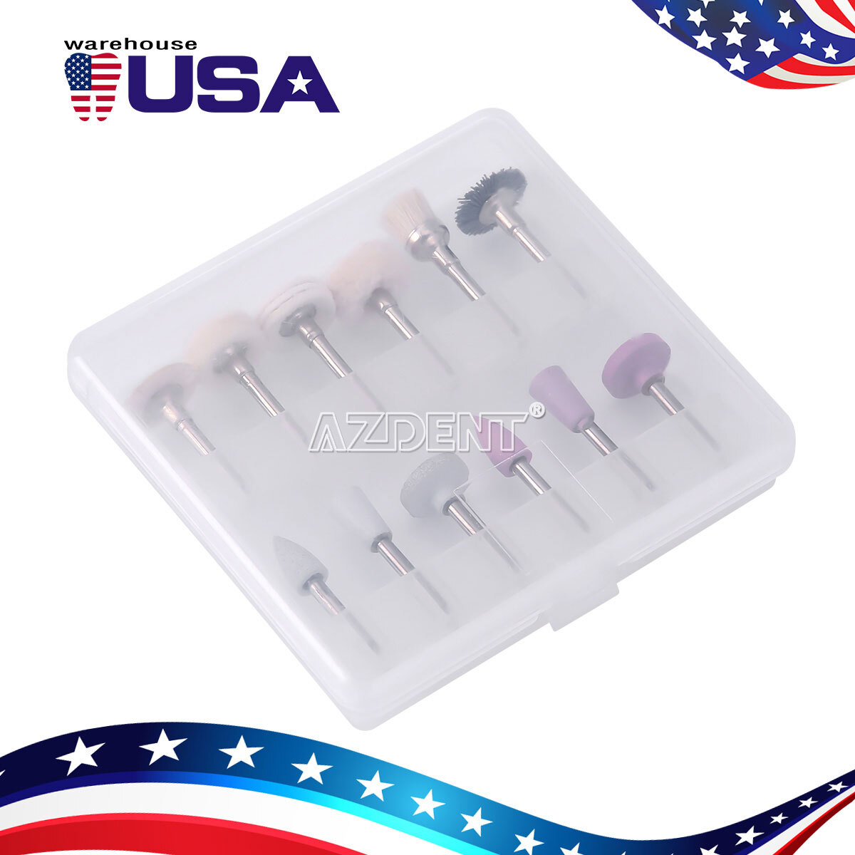 AZDENT Dental Composite Polishing Kit RA 2.35mm Polisher For Low Speed Hanpiece