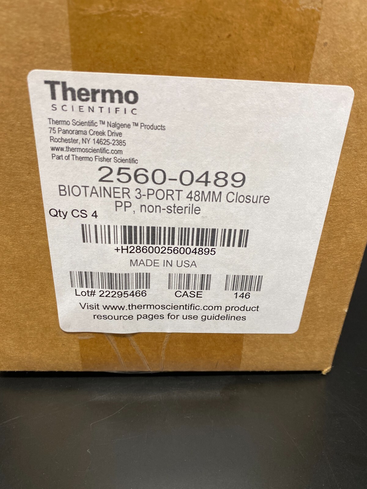 Thermo Scientific Biotainer Bottle Cap with 3 Ports 48 mm Case of 4 Caps