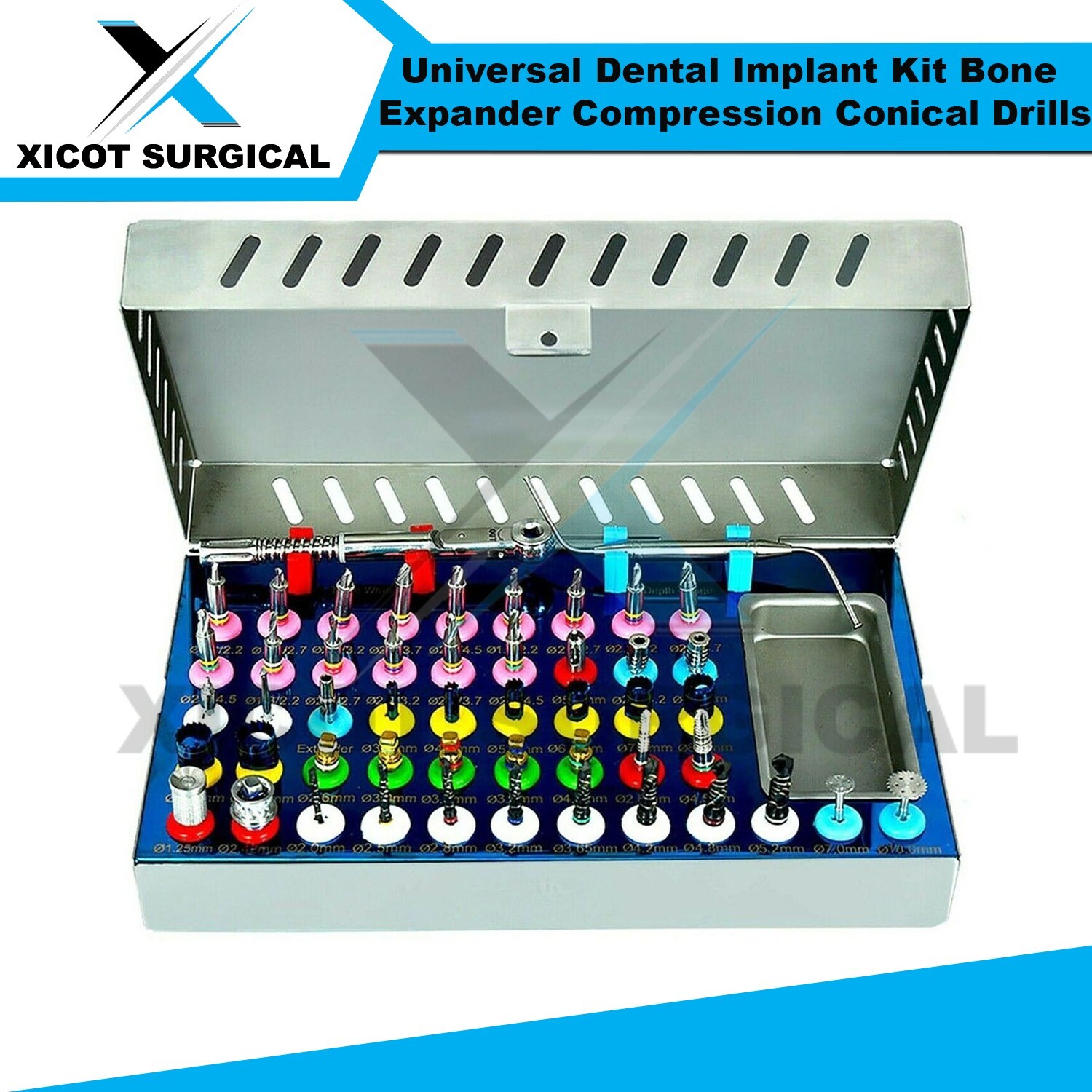50 Pcs Universal Dental Implant Kit Bone Expander Compression Conical Drills